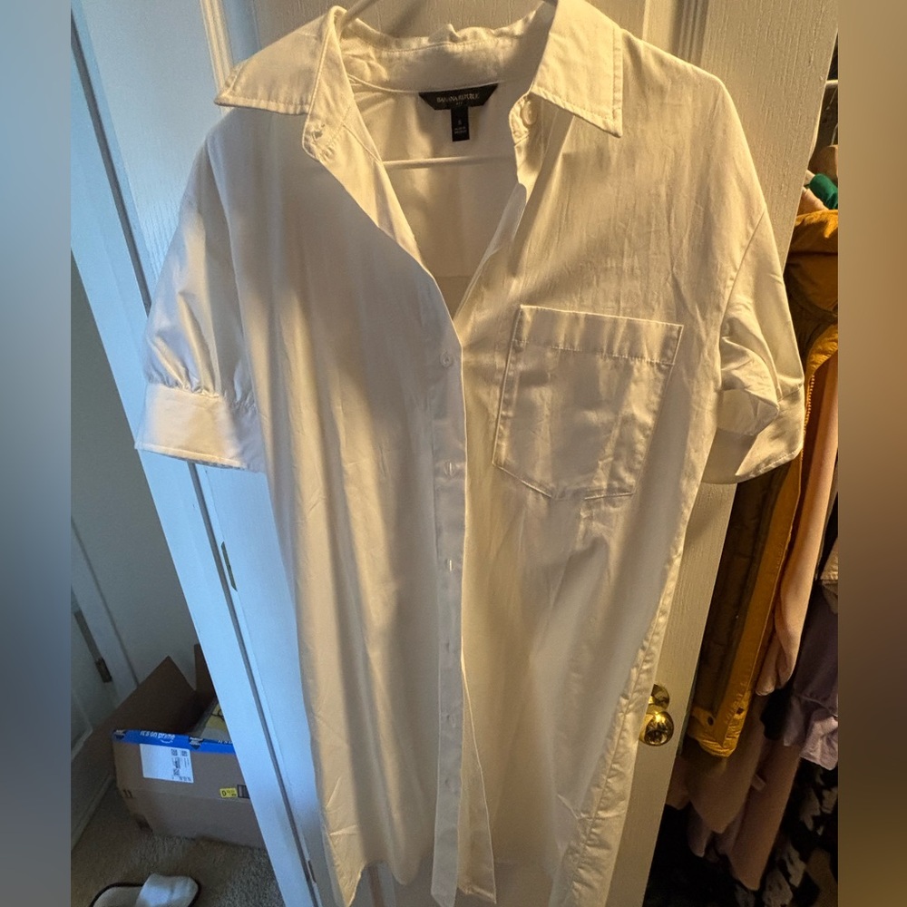 Banana Republic Classic white button down dress